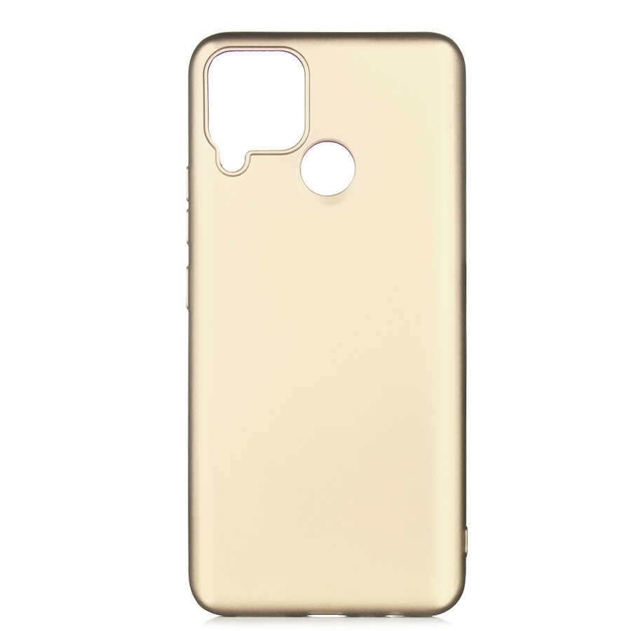 Realme C25 Kılıf NXXA Premier Silikon Kapak-Gold