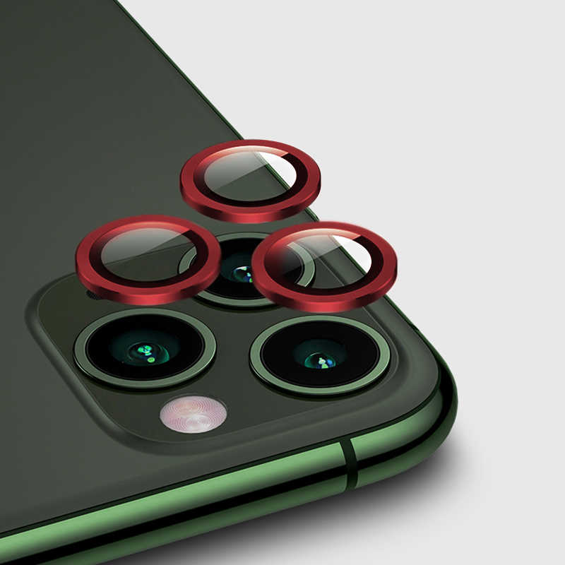 iPhone 12 Pro Uyumlu NXXA CL-01 Kamera Lens Koruyucu-Kırmızı