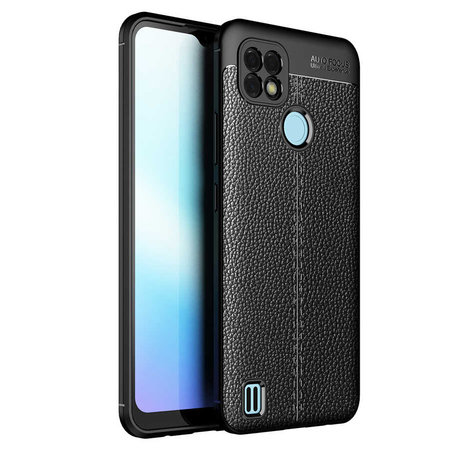 Realme C21 Kılıf NXXA Niss Silikon Kapak-Siyah