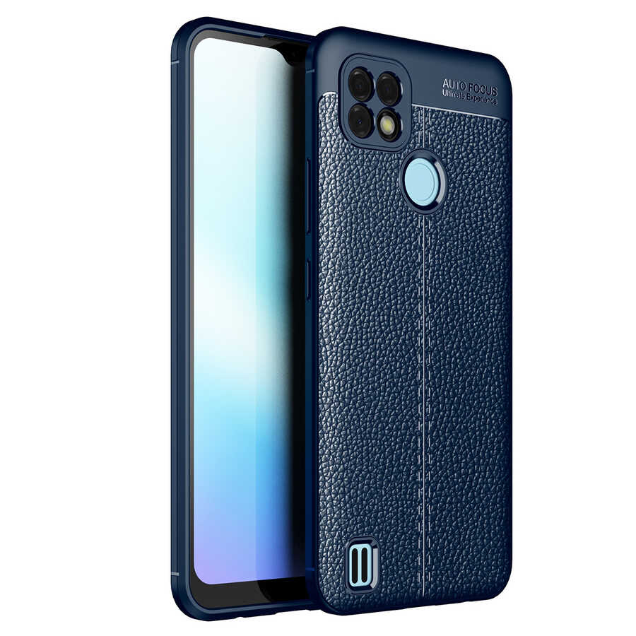 Realme C21 Kılıf NXXA Niss Silikon Kapak-Lacivert