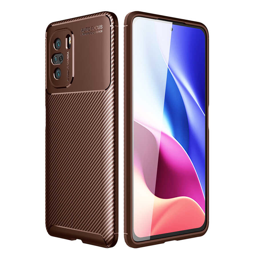Xiaomi Mi 11İ Kılıf NXXA Negro Silikon Kapak-Kahverengi