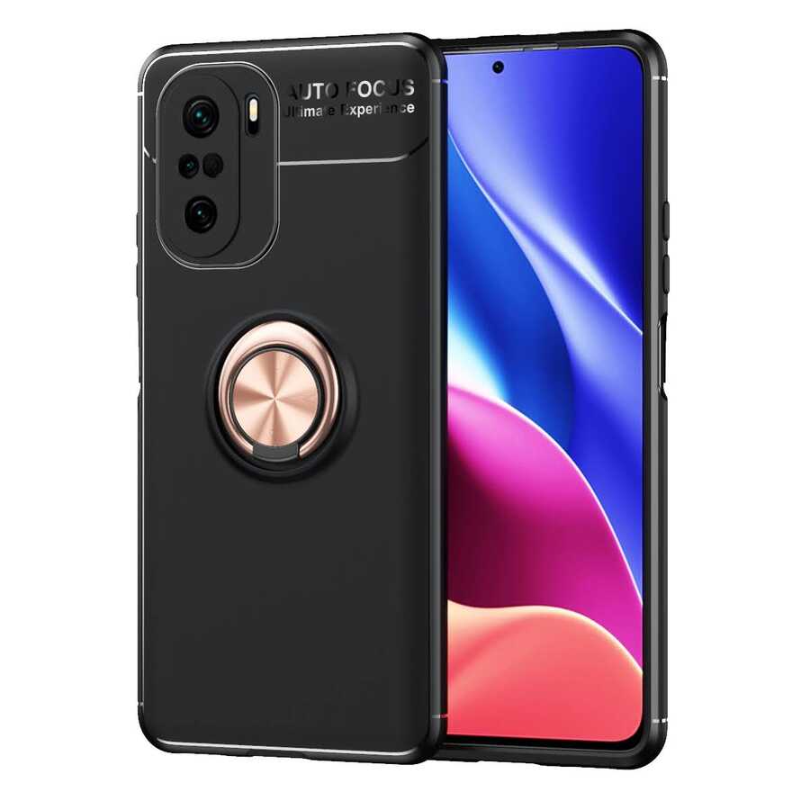 Xiaomi Mi 11İ Kılıf NXXA Ravel Silikon Kapak-Siyah-Rose Gold
