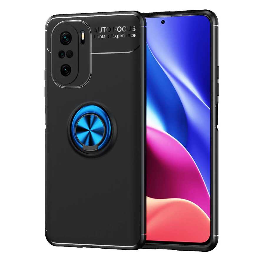 Xiaomi Mi 11İ Kılıf NXXA Ravel Silikon Kapak-Siyah-Mavi
