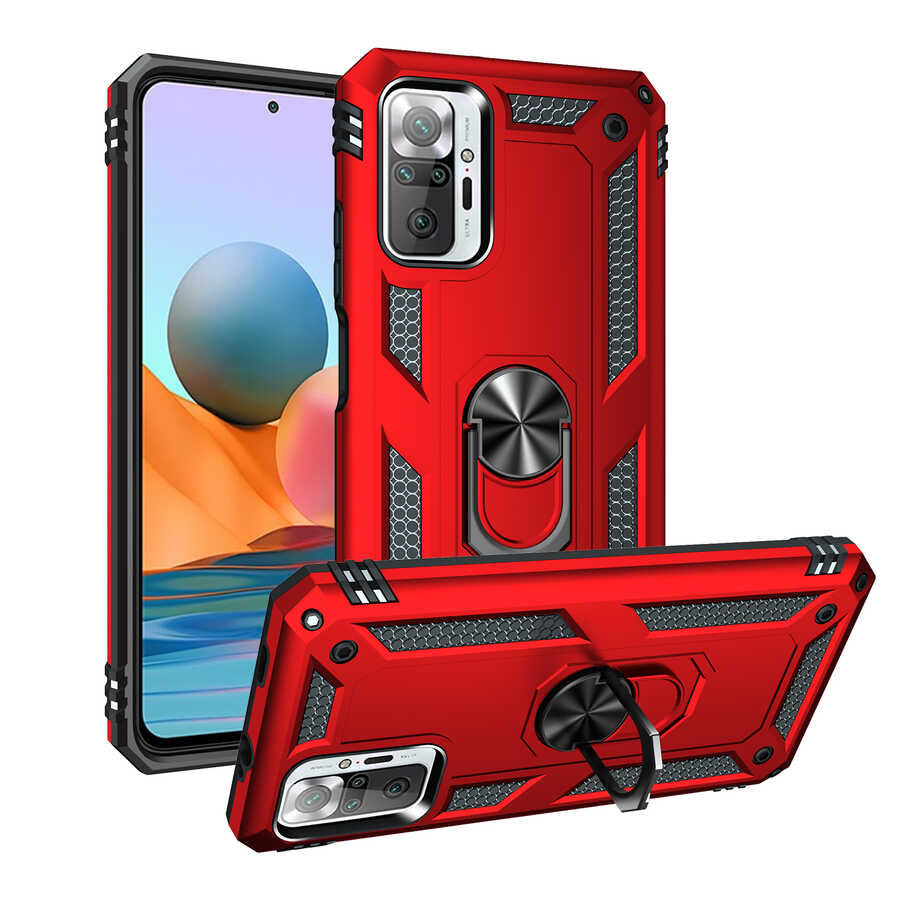 Xiaomi Redmi Note 10 Pro Kılıf NXXA Vega Kapak-Kırmızı