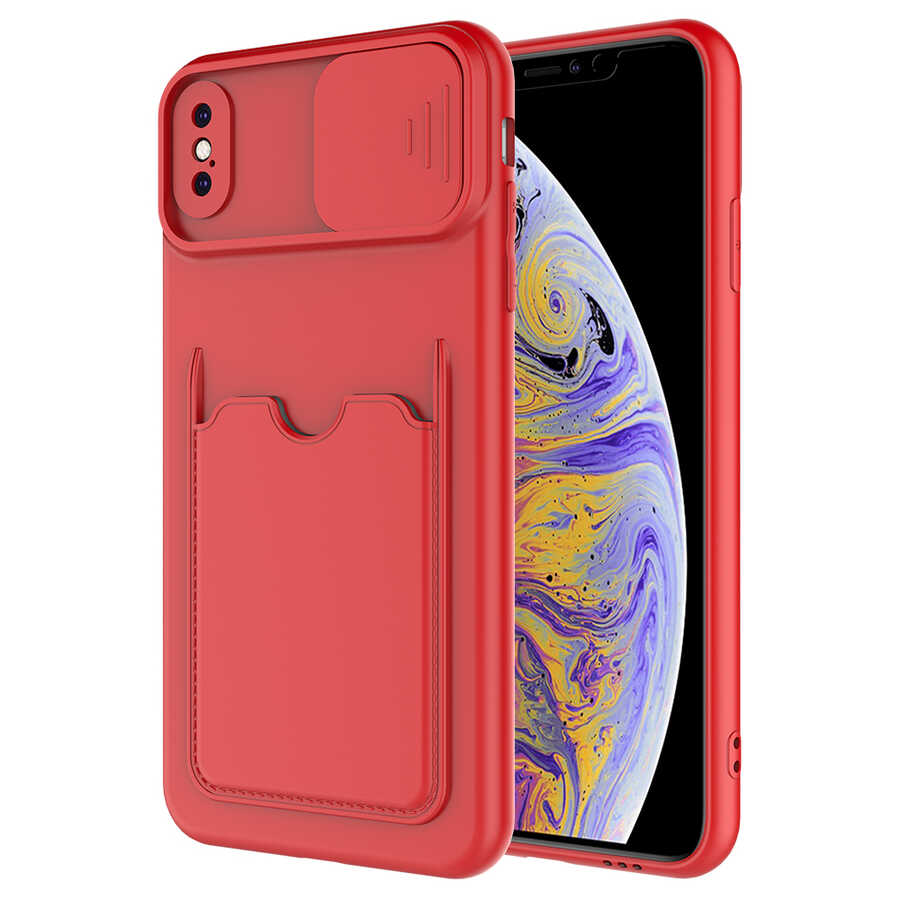 iPhone X Uyumlu NXXA Kartix Kapak-Kırmızı