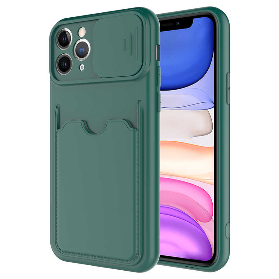 iPhone 11 Pro Uyumlu NXXA Kartix Kapak-Koyu Yeşil