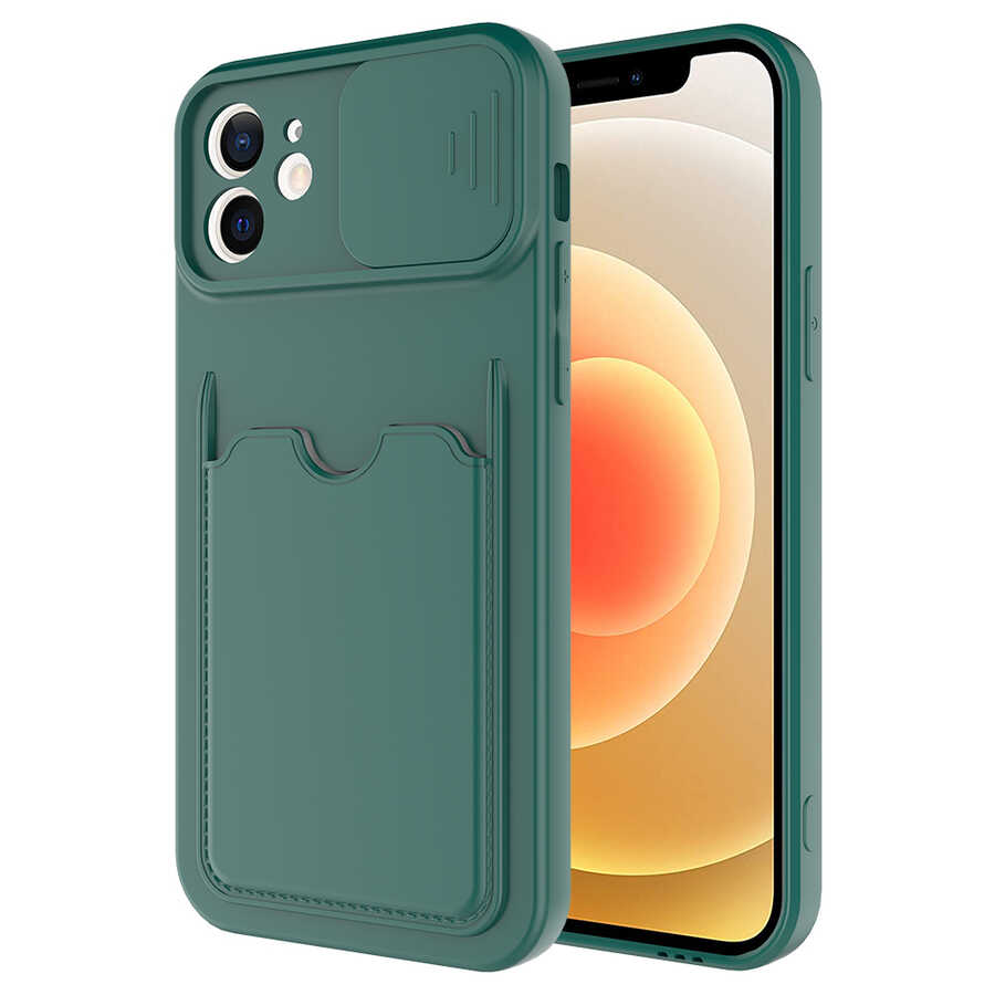 iPhone 12 Uyumlu NXXA Kartix Kapak-Koyu Yeşil