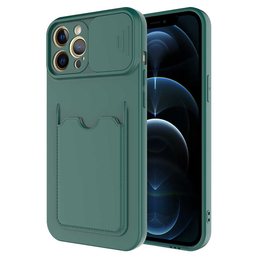 iPhone 12 Pro Uyumlu NXXA Kartix Kapak-Koyu Yeşil