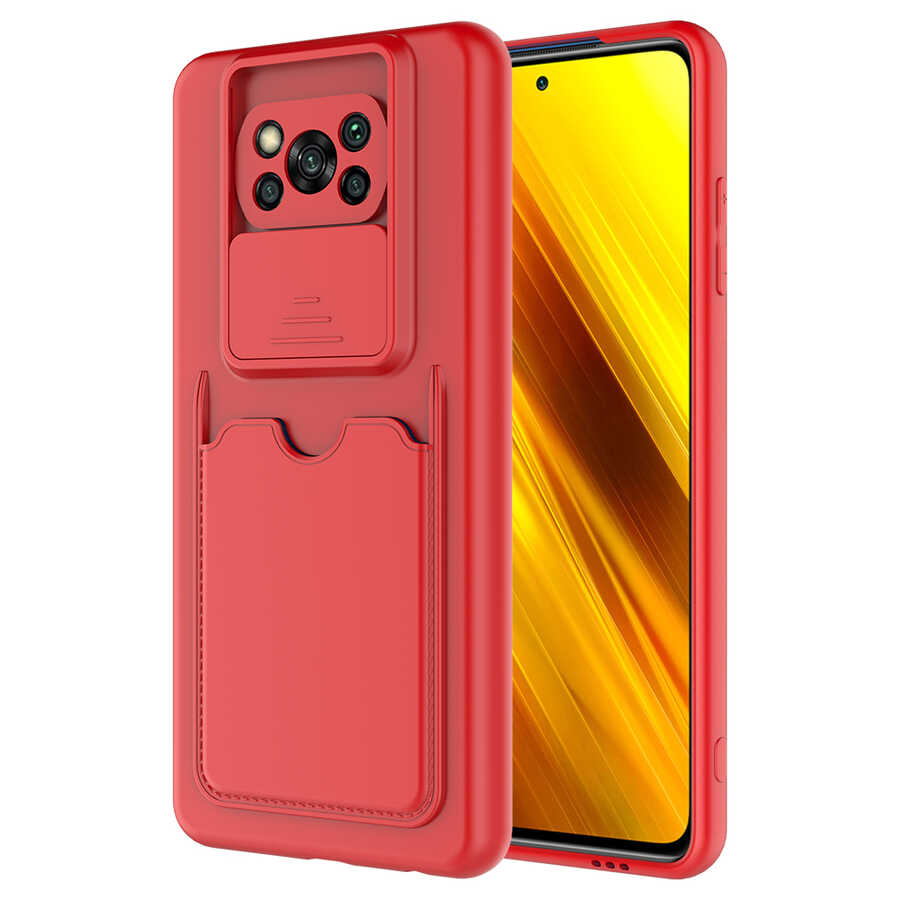 Xiaomi Poco X3 Kılıf NXXA Kartix Kapak-Kırmızı