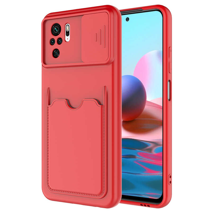 Xiaomi Redmi Note 10 Kılıf NXXA Kartix Kapak-Kırmızı