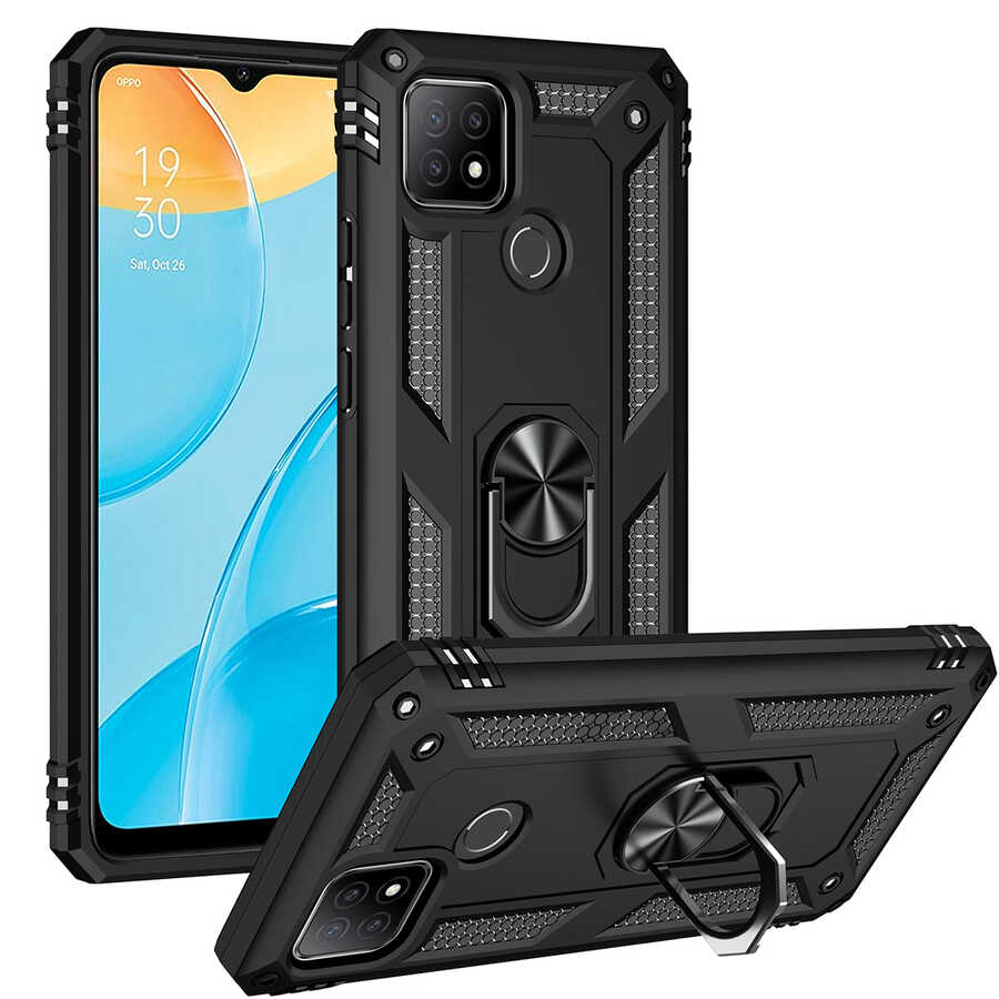 Oppo A15 Kılıf NXXA Vega Kapak-Siyah