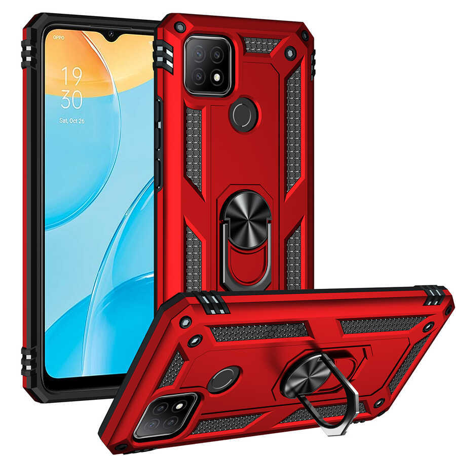 Oppo A15 Kılıf NXXA Vega Kapak-Kırmızı