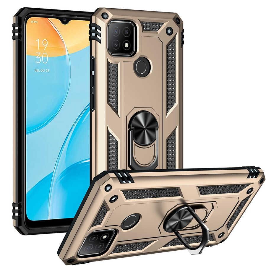 Oppo A15S Kılıf NXXA Vega Kapak-Gold