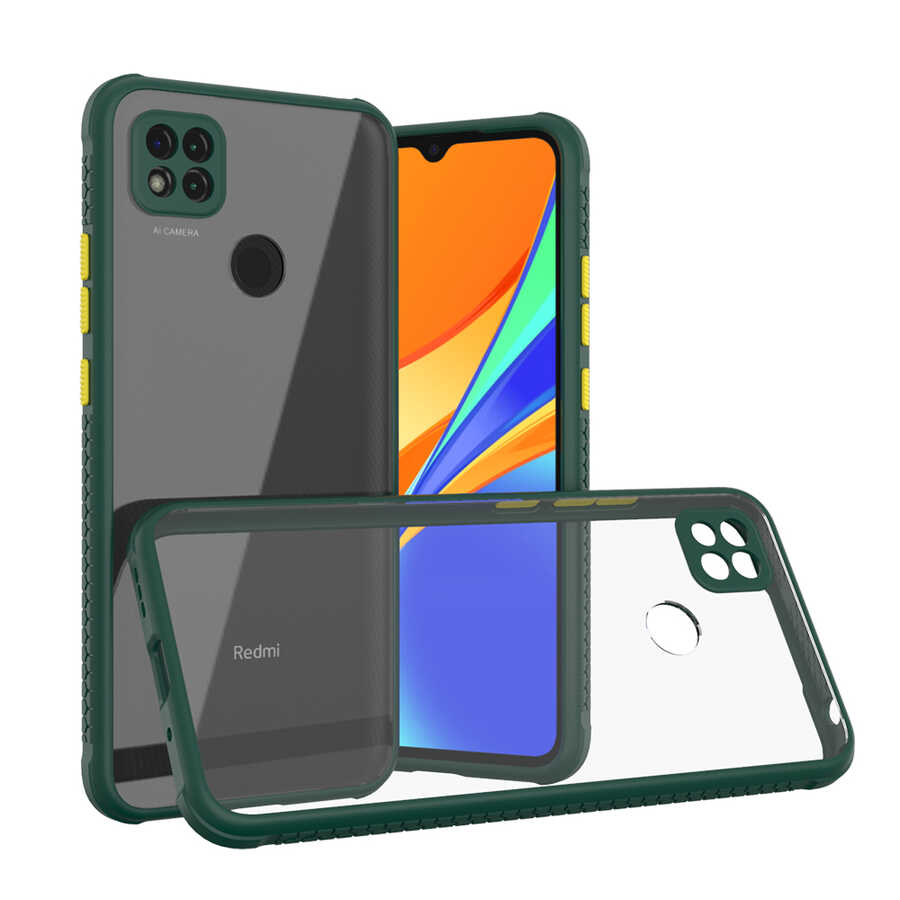 Xiaomi Redmi 9C Kılıf NXXA Kaff Kapak-Koyu Yeşil