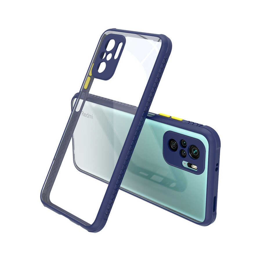 Xiaomi Redmi Note 10S Kılıf ​​NXXA Kaff Kapak-Lacivert
