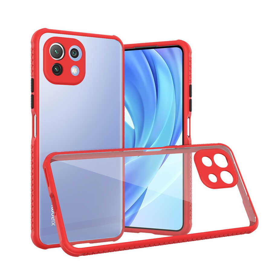Xiaomi Mi 11 Lite Kılıf NXXA Kaff Kapak-Kırmızı