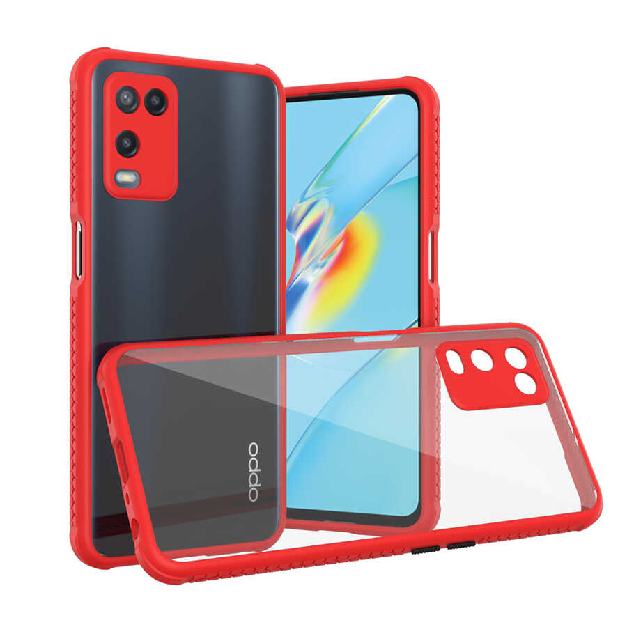 Oppo A54 4G Kılıf NXXA Kaff Kapak-Kırmızı