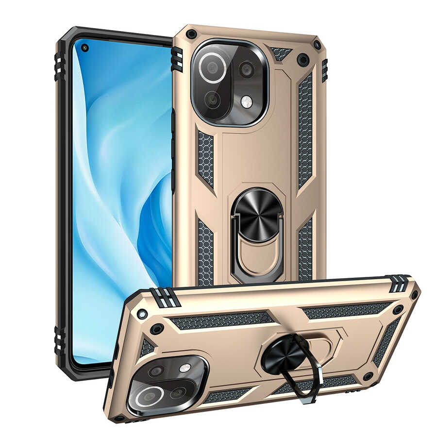 Xiaomi Mi 11 Lite Kılıf NXXA Vega Kapak-Gold