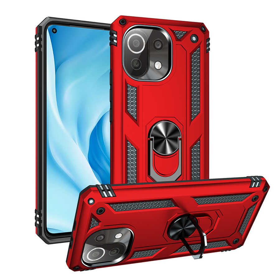 Xiaomi Mi 11 Lite Kılıf NXXA Vega Kapak-Kırmızı