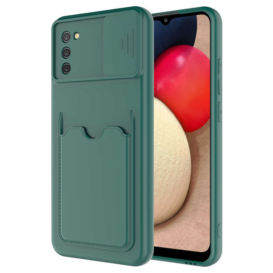 Galaxy A02S Kılıf NXXA Kartix Kapak-Koyu Yeşil