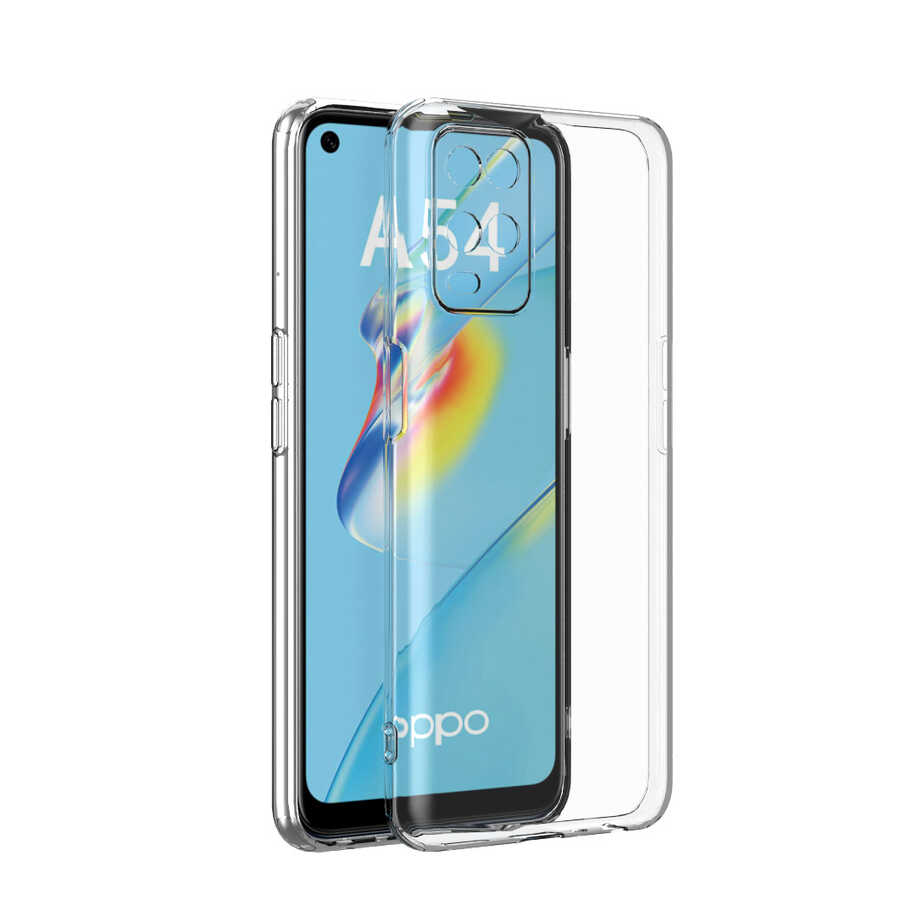 Oppo A54 4G Kılıf NXXA Kamera Korumalı Süper Silikon Kapak-Renksiz