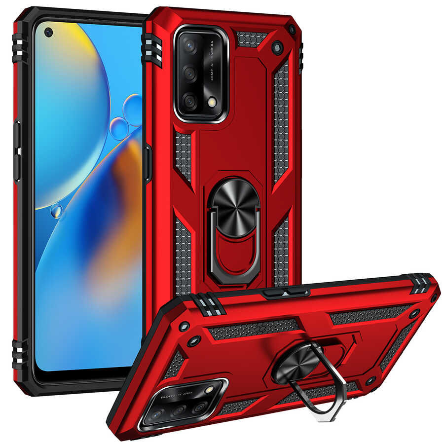 Oppo A74 4G Kılıf NXXA Vega Kapak-Kırmızı