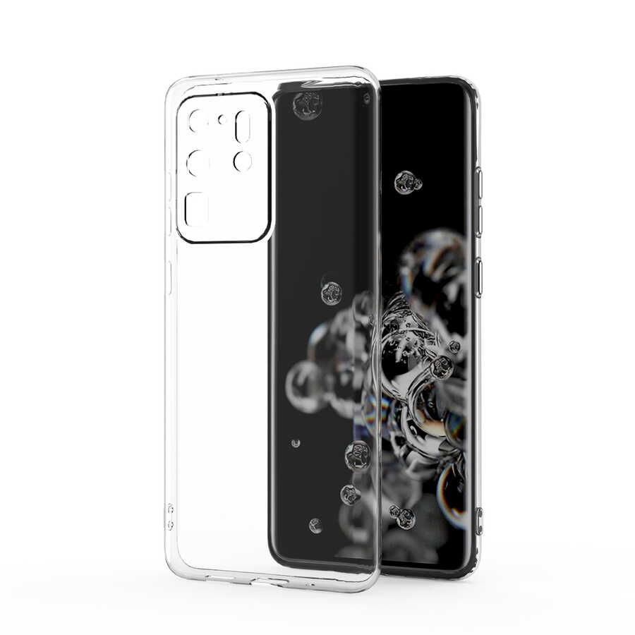 Galaxy S20 Ultra Kılıf NXXA Kamera Korumalı Süper Silikon Kapak-Renksiz