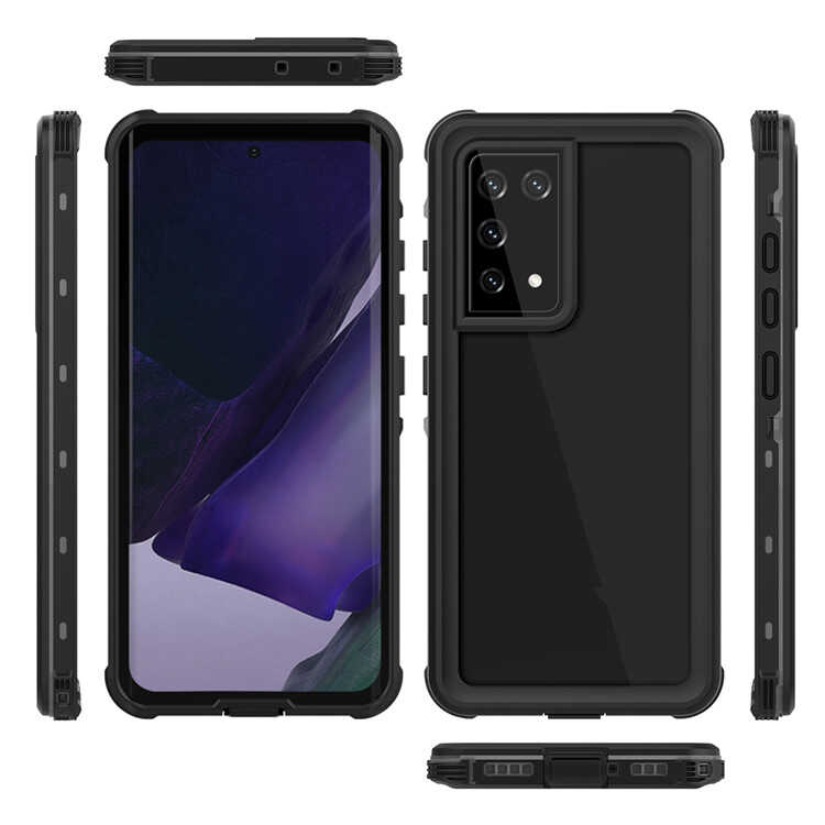 Galaxy S21 Ultra Kılıf 1-1 Su Geçirmez Kılıf-Siyah