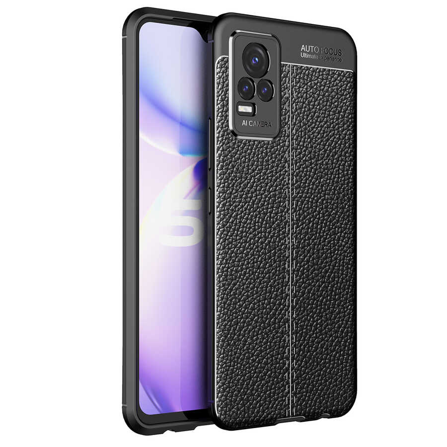 Vivo V21E Kılıf NXXA Niss Silikon Kapak-Siyah