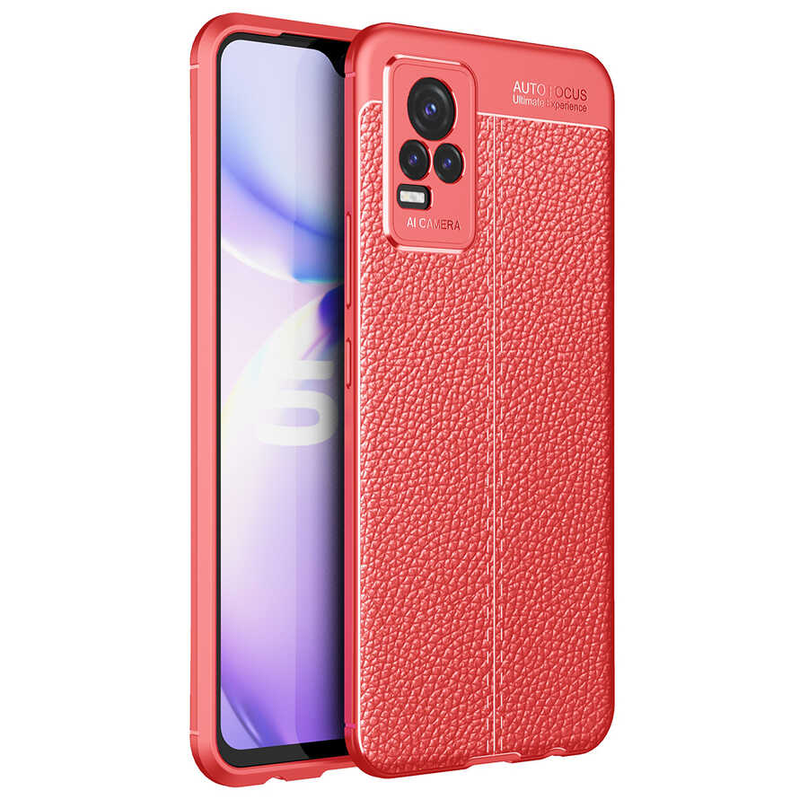 Vivo V21E Kılıf NXXA Niss Silikon Kapak-Kırmızı