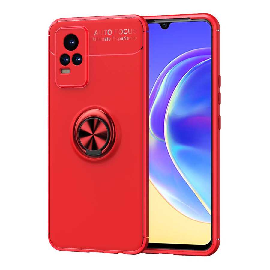 Vivo V21E Kılıf NXXA Ravel Silikon Kapak-Kırmızı