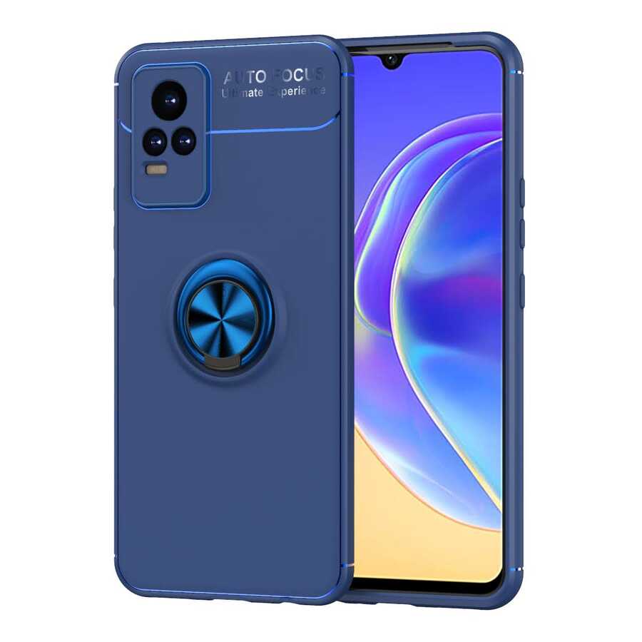 Vivo V21E Kılıf NXXA Ravel Silikon Kapak-Mavi