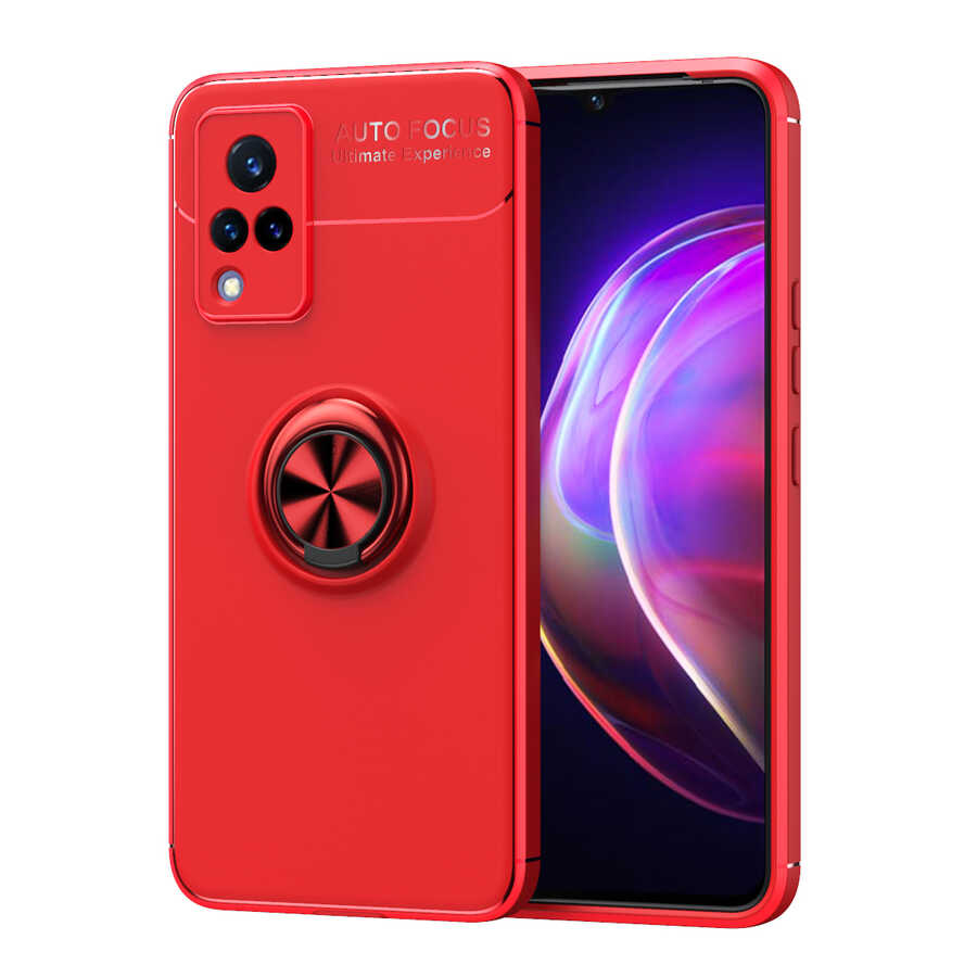 Vivo V21 Kılıf NXXA Ravel Silikon Kapak-Kırmızı