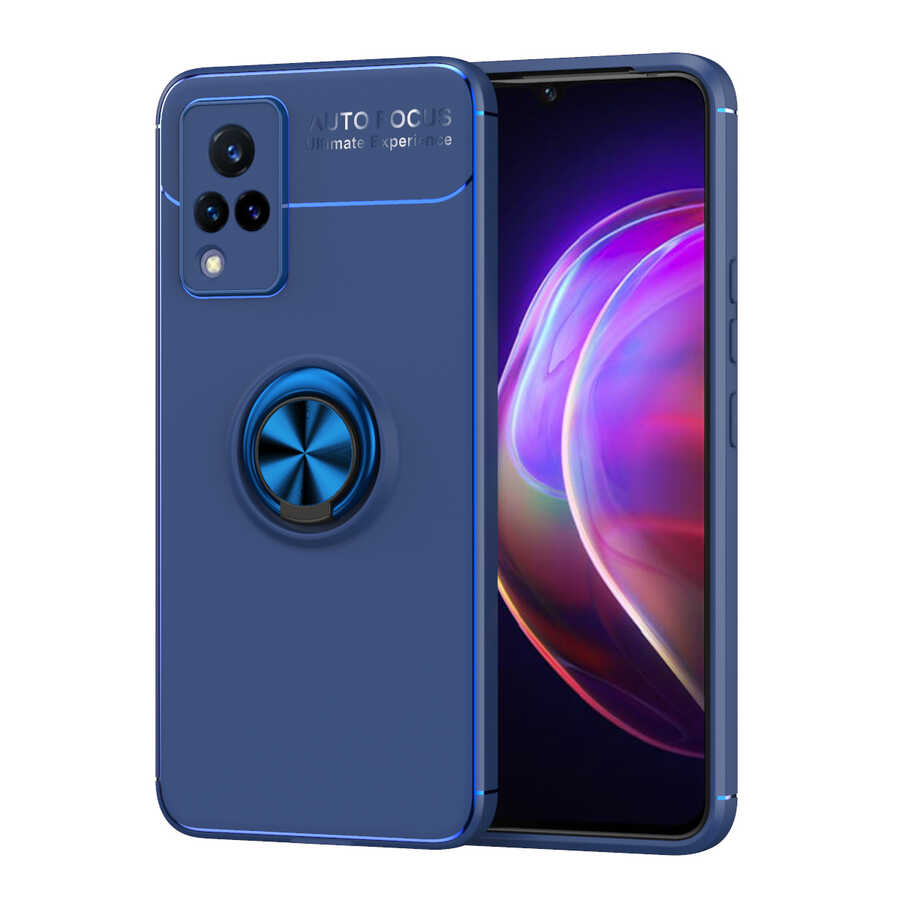 Vivo V21 Kılıf NXXA Ravel Silikon Kapak-Mavi