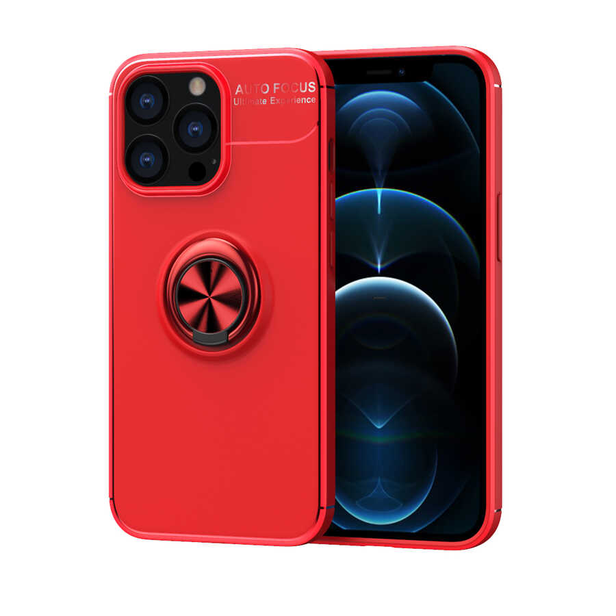 iPhone 13 Pro Max Uyumlu NXXA Ravel Silikon Kapak-Kırmızı
