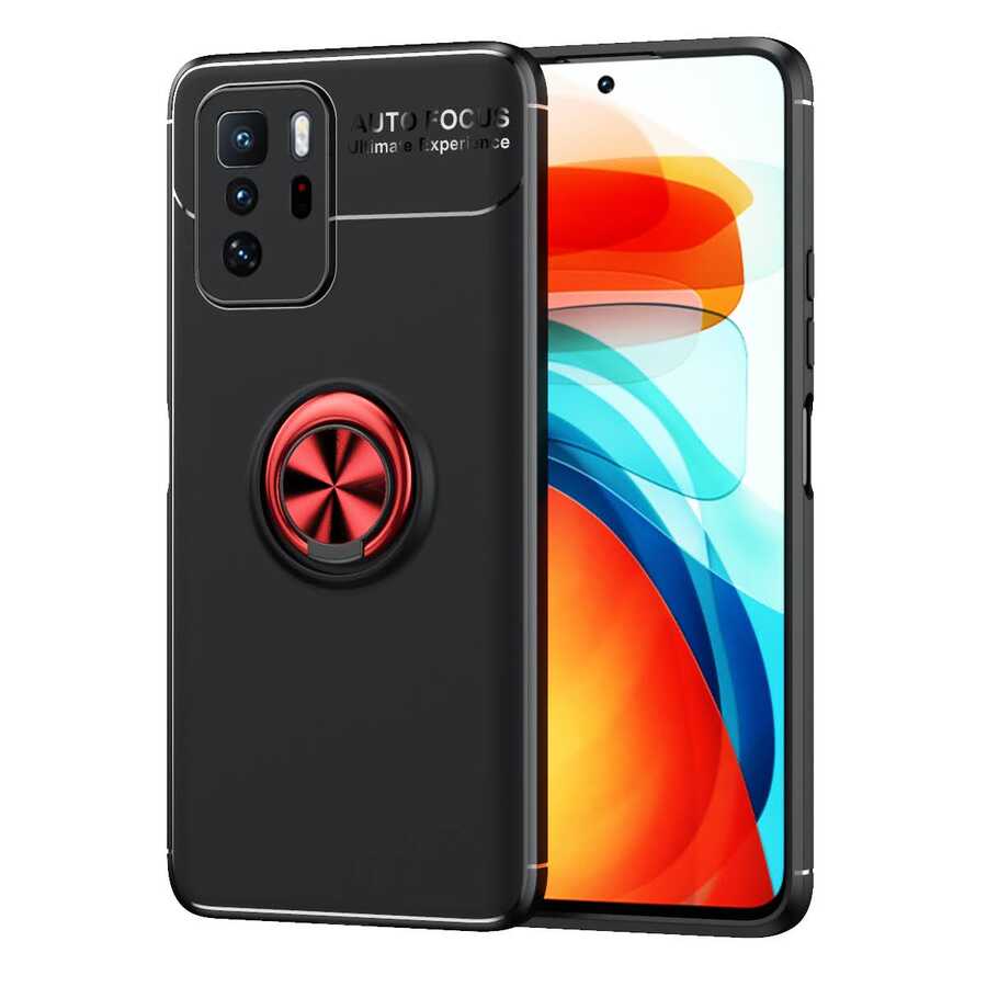 Xiaomi Poco X3 GT Kılıf NXXA Ravel Silikon Kapak-Siyah-Kırmızı