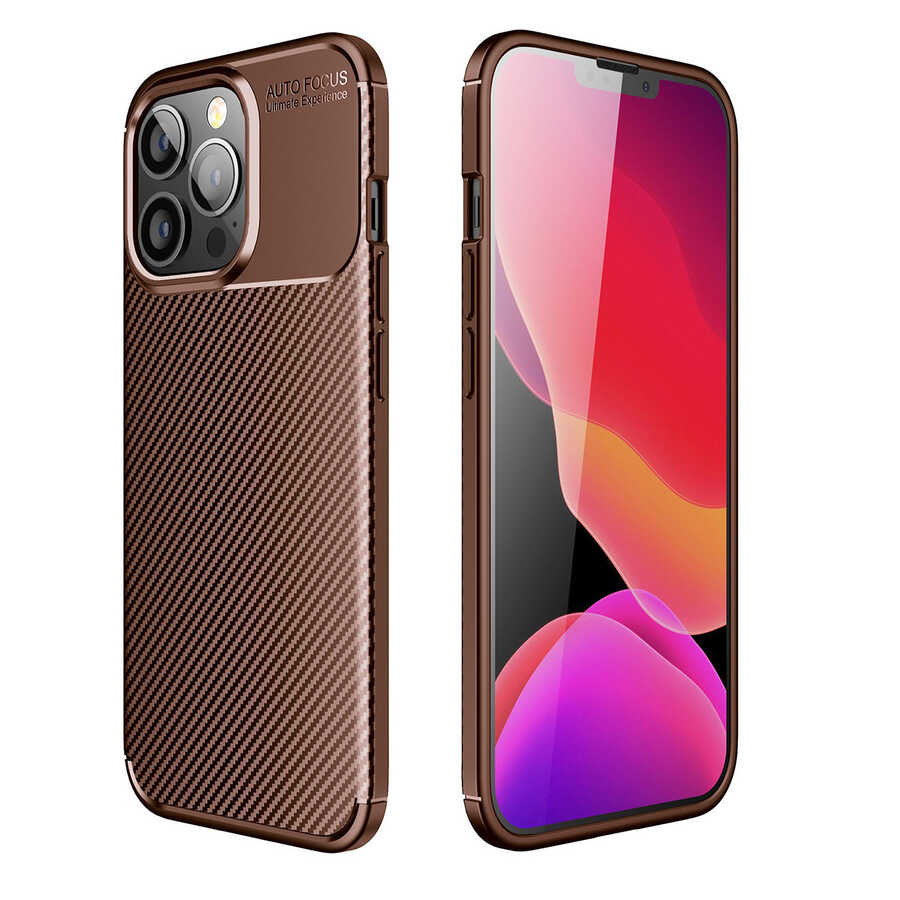 iPhone 13 Pro Uyumlu NXXA Negro Silikon Kapak-Kahverengi