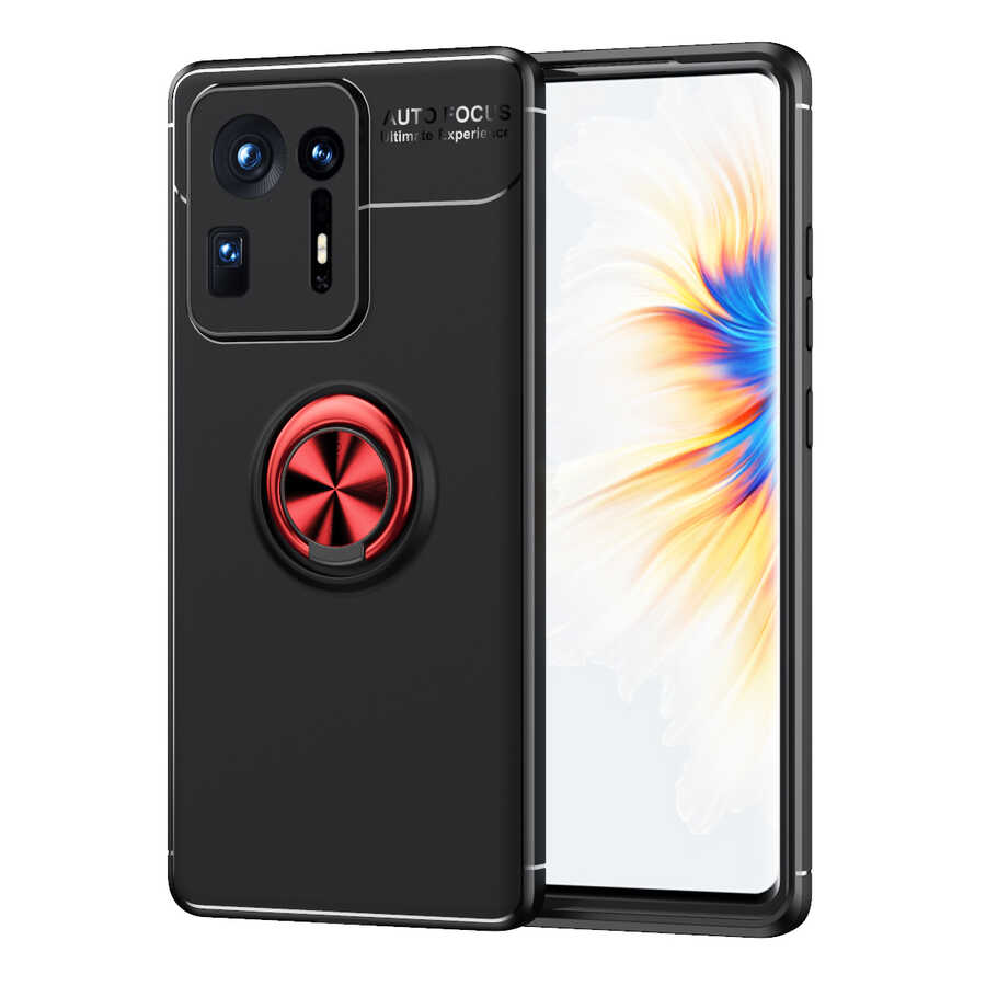 Xiaomi Mi Mix 4 Kılıf NXXA Ravel Silikon Kapak-Siyah-Kırmızı