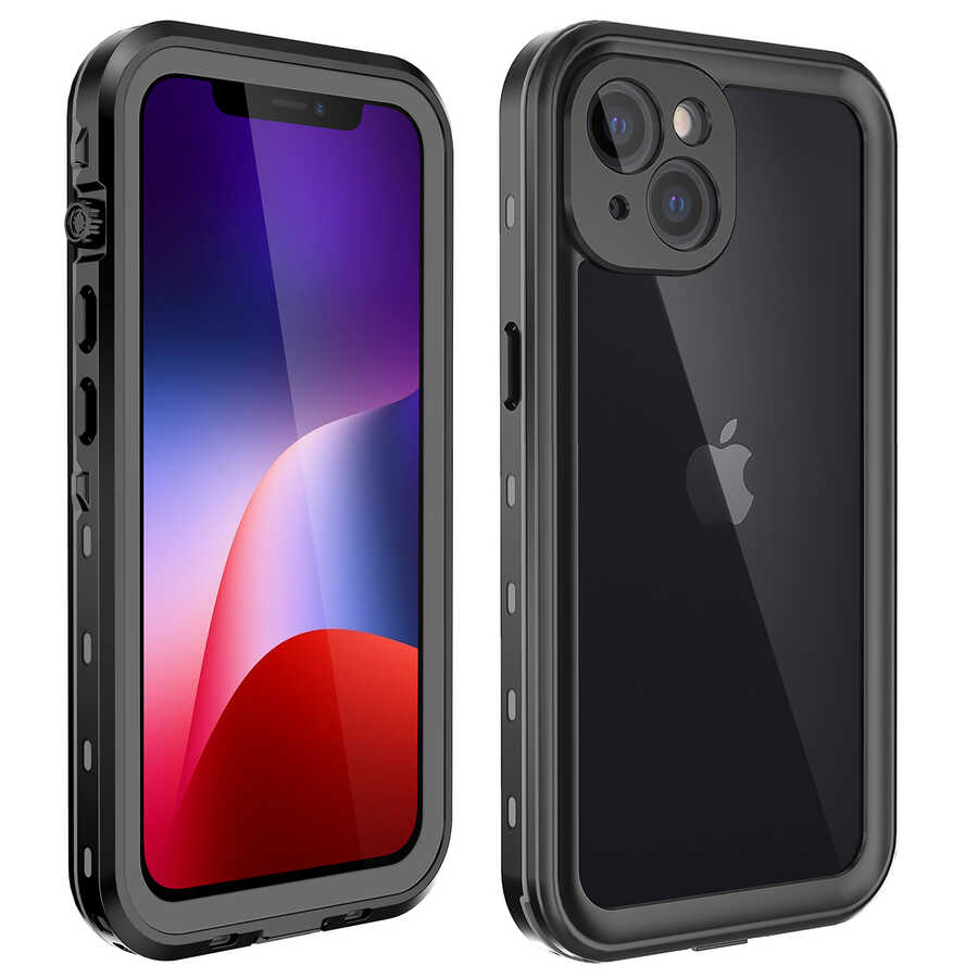 iPhone 13 Mini Kılıf 1-1 Su Geçirmez Kılıf-Siyah