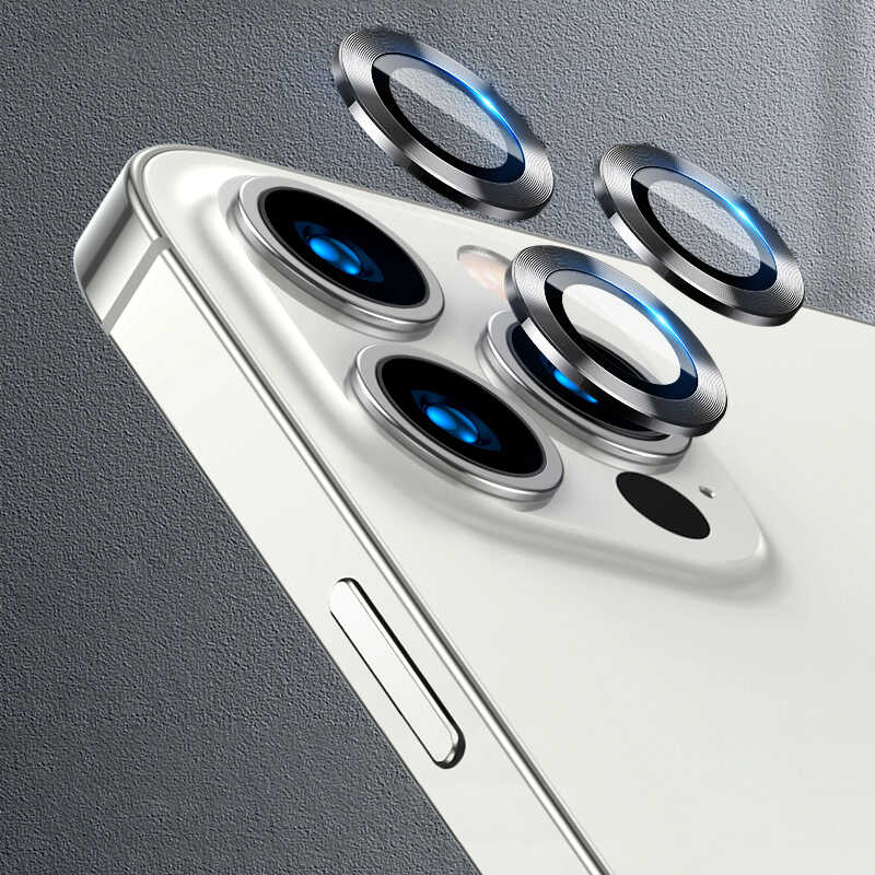 iPhone 13 Pro Max Uyumlu NXXA CL-04 Kamera Lens Koruyucu-Gri