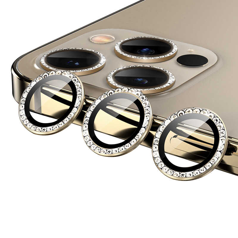 iPhone 12 Pro Max Uyumlu NXXA CL-06 Kamera Lens Koruyucu-Gold