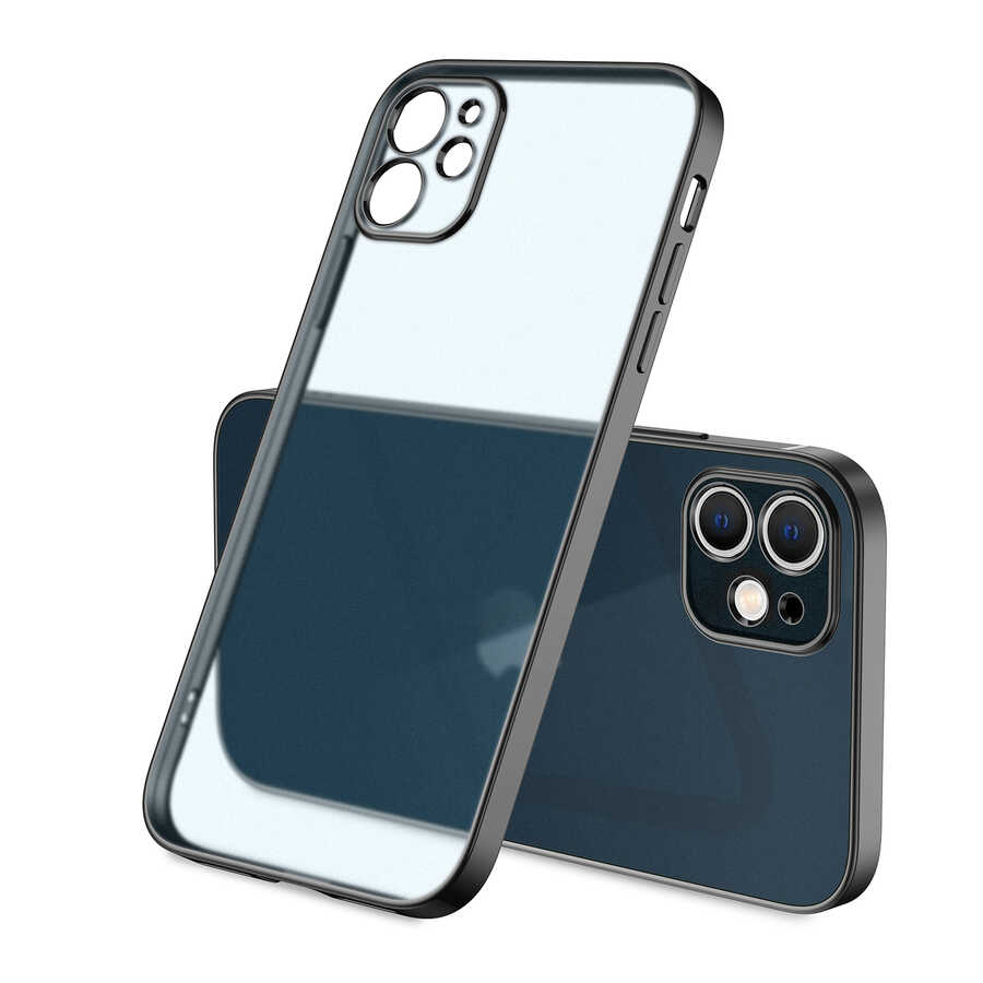 iPhone 12 Uyumlu NXXA Mat Gbox Kapak-Siyah