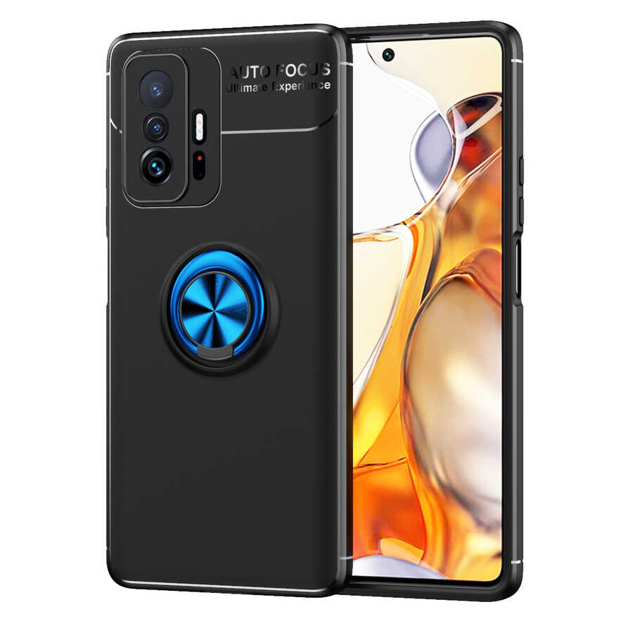 Xiaomi Mi 11T 5G Kılıf NXXA Ravel Silikon Kapak-Siyah-Mavi