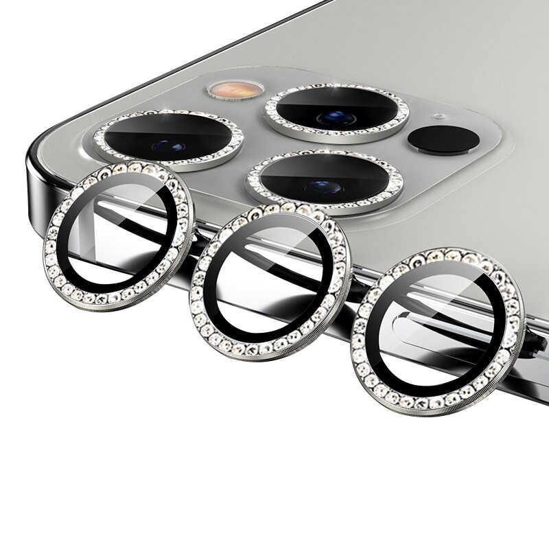 iPhone 12 Pro Max Uyumlu NXXA CL-06 Kamera Lens Koruyucu-Gümüş