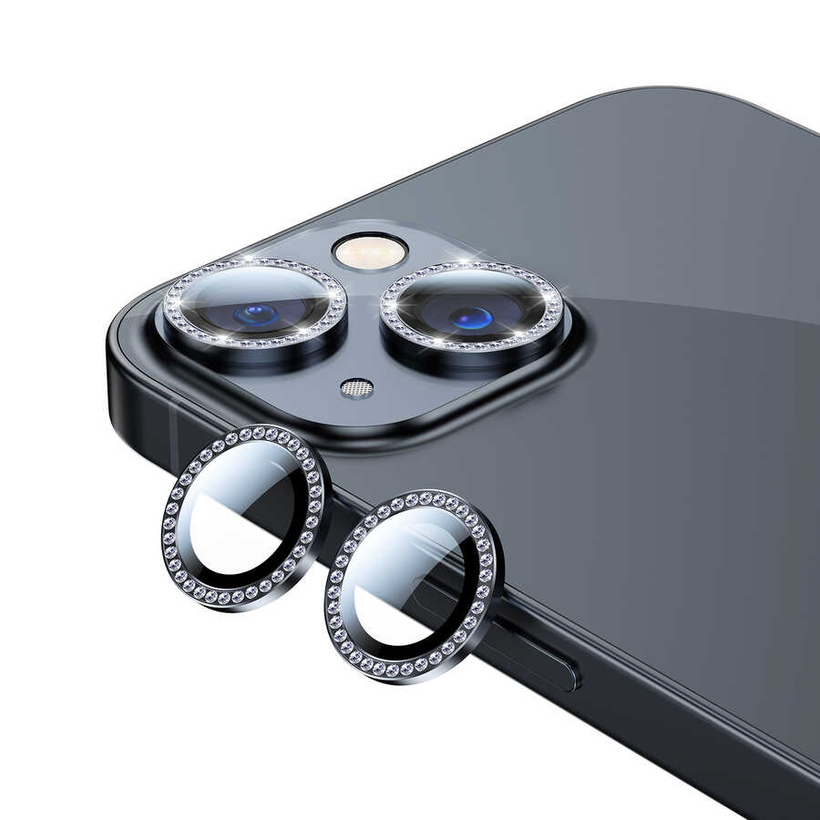 iPhone 13 Mini Uyumlu NXXA CL-06 Kamera Lens Koruyucu-Siyah