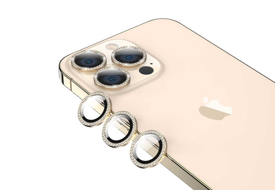 iPhone 13 Pro Uyumlu NXXA CL-06 Kamera Lens Koruyucu-Gold