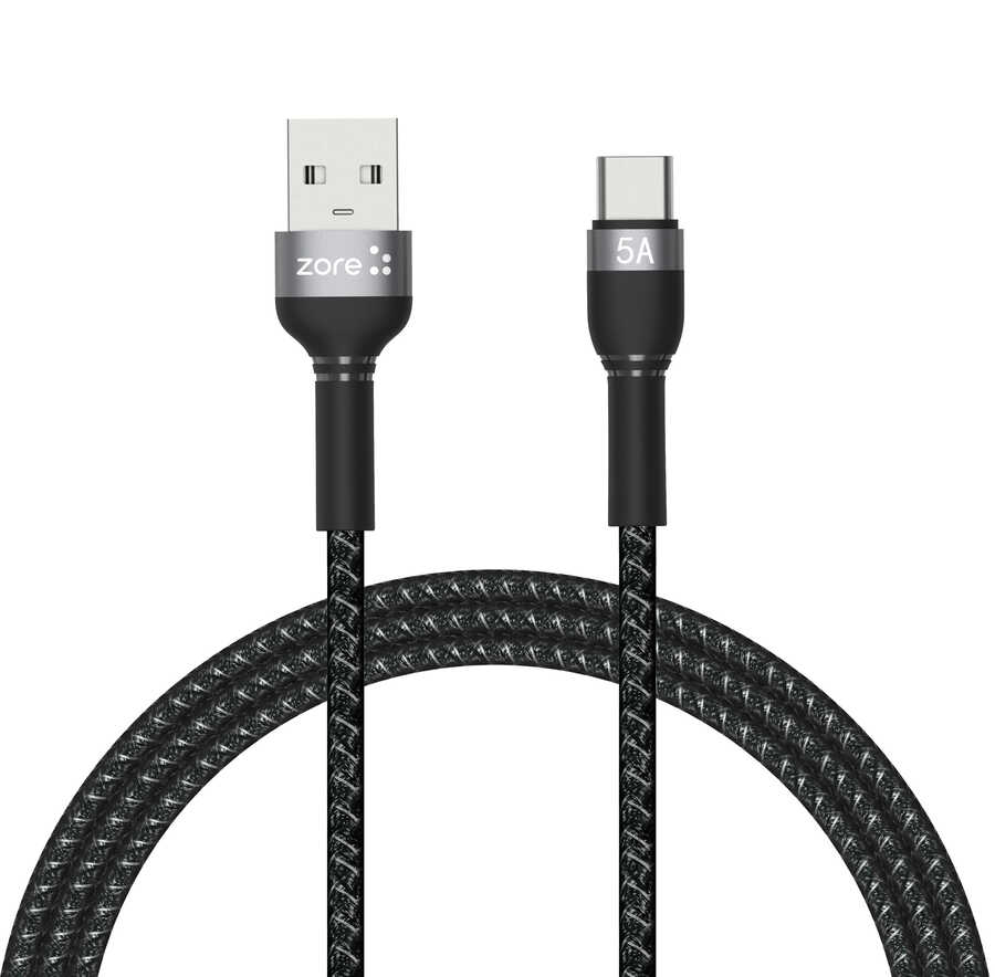 Siyah Shira Serisi Type-c Usb Kablo 1 Metre