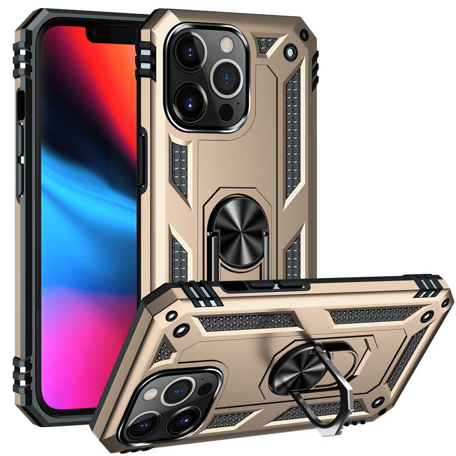 iPhone 13 Pro Max Kılıf NXXA Vega Kapak-Gold