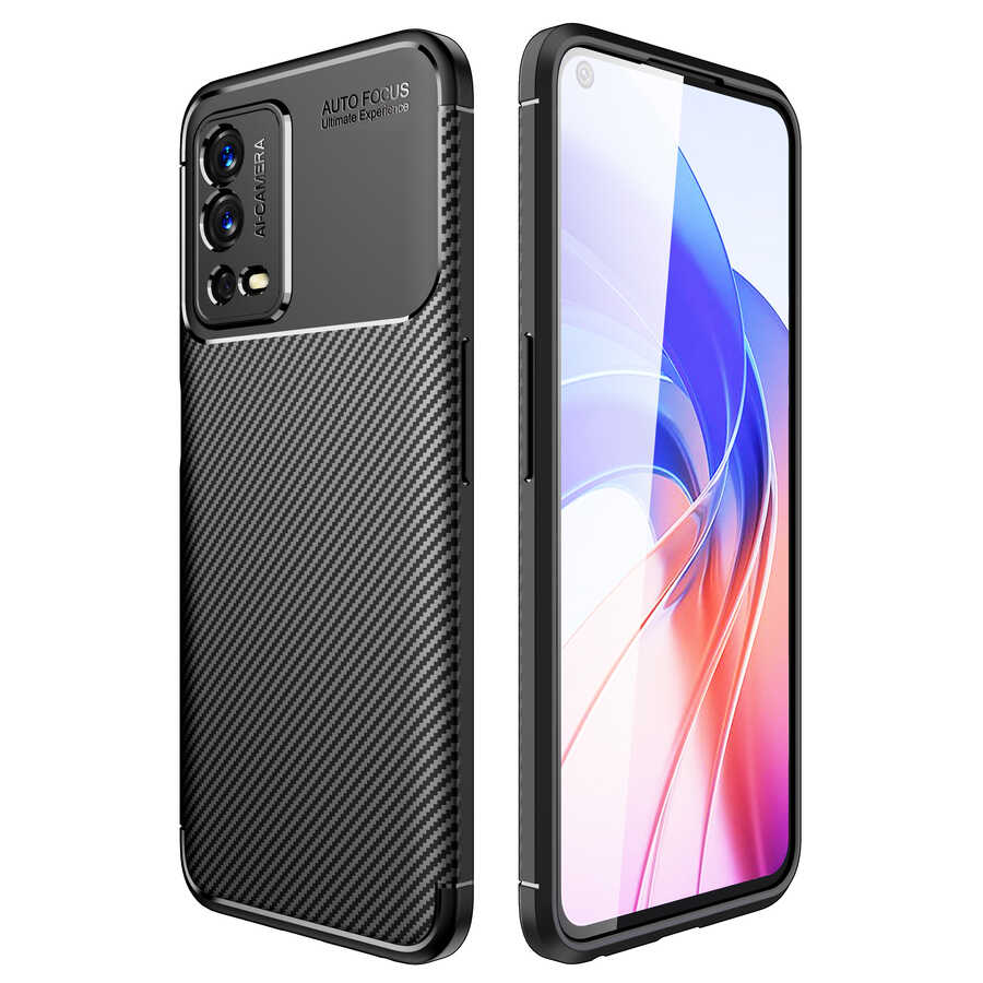 Oppo A55 4G Kılıf NXXA Negro Silikon Kapak-Siyah