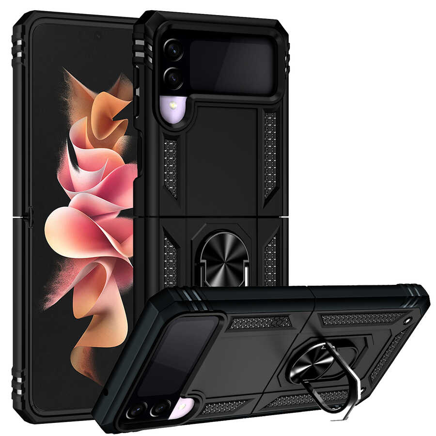 Galaxy Z Flip 3 Kılıf NXXA Vega Kapak-Siyah